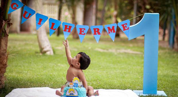 Smash the cake de Guilherme 1 aninho