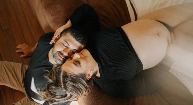 Gestante de Stefania e Família