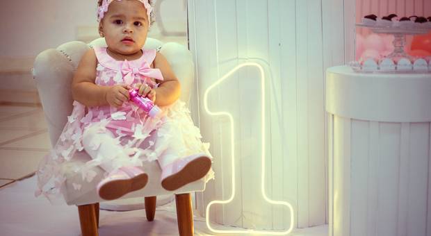 Festas Infantis de Larissa completou 1 ano em um mundo cor de rosa 