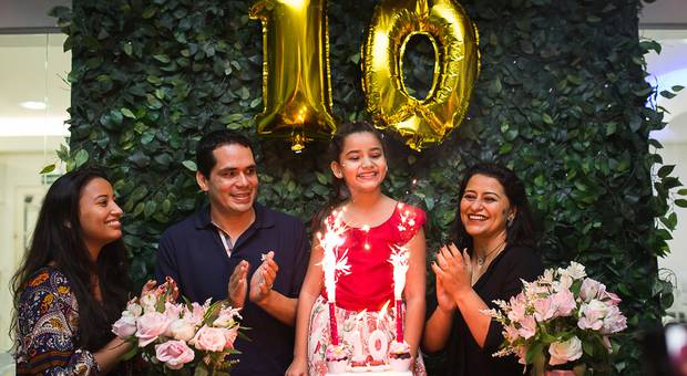 Sorrisos de criança de Micaella 10 anos