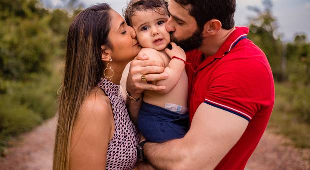 Família de 1 ano do Felipe | Ensaio Família