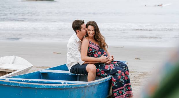 Ensaio de Gestante de Ensaio de Gestante na praia l Barbara e Thiago