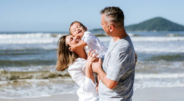 Ensaio de Família de Ensaio de família na praia 