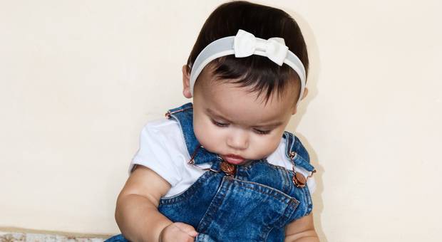 Ensaios infantis  de Bebê Laís estilo Macaquinha Jeans