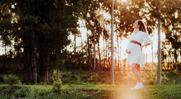 Ensaio Gestante de A Espera de Eva