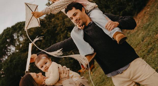 Ensaio Família de //Especial Dia dos Pais - Sem Nunca Soltar o Fio - Antônio, Mariana e Catarina