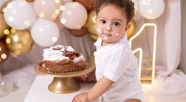 Smash the cake de Theo 1 aninho - Cenário clean