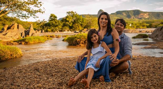 Ensaio em Família de Mariangela, Lucas e Mariah