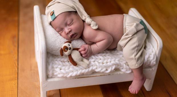 Newborn de Primeiro ensaio do pequeno Joaquim