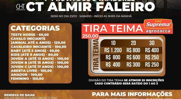 Provas/Campeonatos de 1ª Prova CT Almir Faleiro
