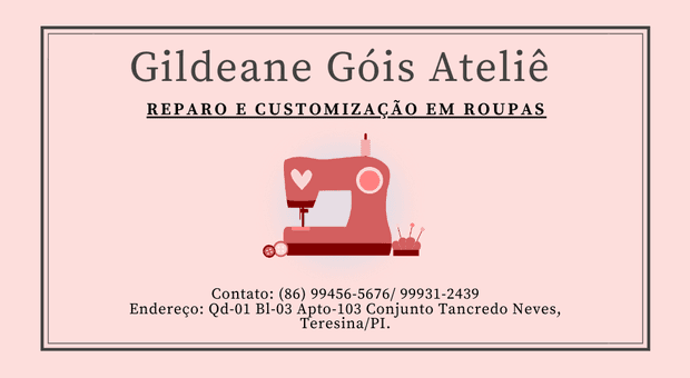 Gildeane Góis Ateliê de Cartão de Visita Virtual