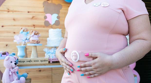 Gestante e família de Chá Revelação do Benício