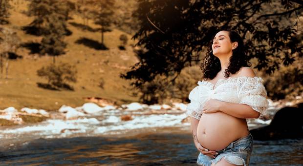 Ensaio Gestante de A espera do Tom