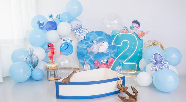 |SMASH THE CAKE E ANIVERSÁRIO| de Fundo do Mar - Balões