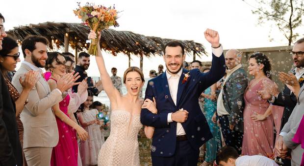 Na Praia de Caline e Igor