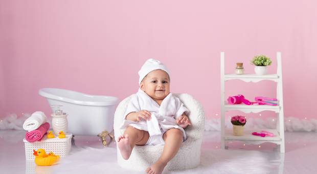 Acompanhamento de Bebês de Ensaio Acompanhamento - Tema Spa