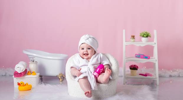 Acompanhamento de Bebês de Ensaio Acompanhamento - Tema Spa