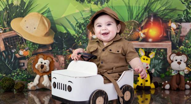 Acompanhamento de Bebês de Ensaio Acompanhamento - Tema Safari
