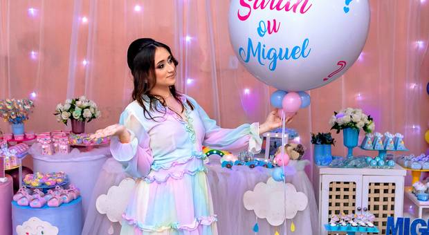 Fotografia de Chá de Bebê de Chá de Revelação no Salão Stephany Recepção da Katryny