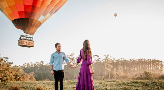 voo de balão de ar quente de Jane e Daniel