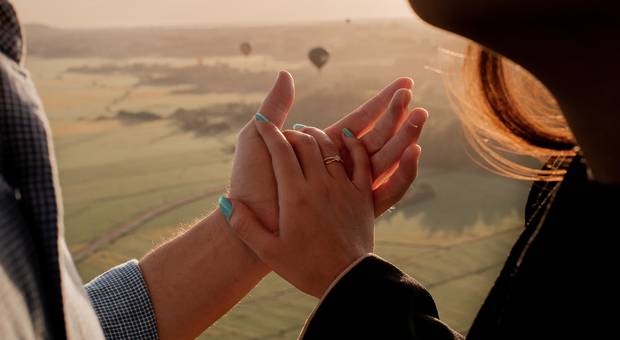 voo de balão de ar quente de willian e Bianca - pedido de casamento em passeio de balão
