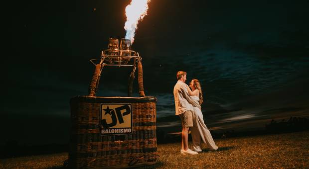 Pedido de Casamento de pedido de casamento em voo de balão em praia grande SC + morada dos canyons