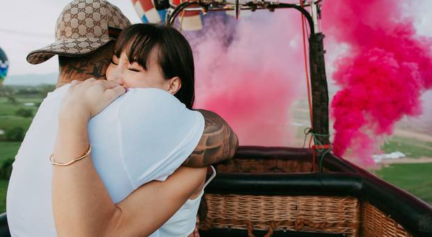 voo de balão de ar quente de Ensaio Revelação - durante voo de balão em Praia Grande SC
