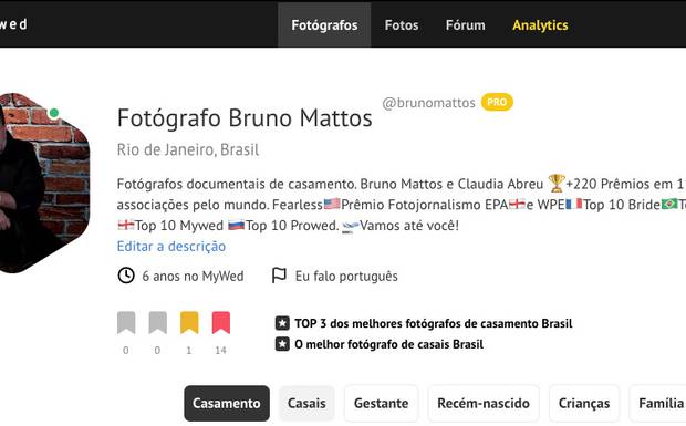 Melhor fotógrafo de ensaio do Brasil e TOP 3 dos melhores fotógrafos de casamento do Brasil pela My Wed