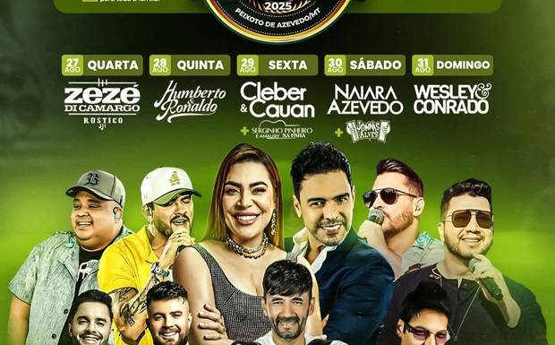 EXPOVALE 2025: Peixoto de Azevedo se prepara para a maior festa do ano com entrada gratuita e shows de peso!