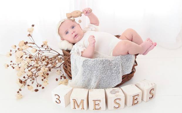 Como é o ensaio de bebê de 3 meses 