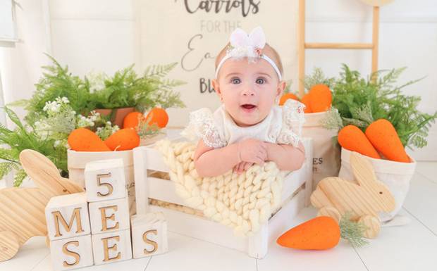 Como funciona o ensaio de acompanhamento de um bebê de 5 meses?