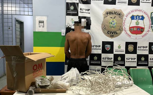 PM e GCMs de Canutama prendem homem por furto de materiais escolares