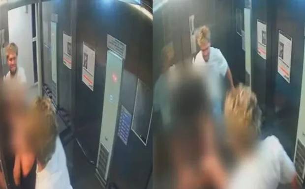 Câmeras registram turista espancando namorada dentro de elevador
