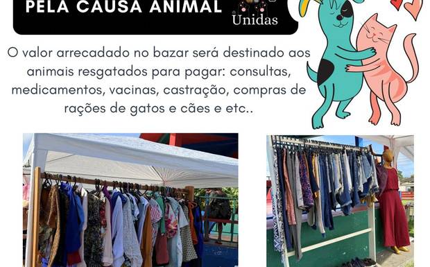 Bazar solidário arrecada recursos para ajudar animais resgatados 