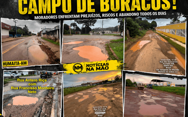 Humaitá enfrenta crise na infraestrutura: ruas tomadas por buracos revoltam moradores