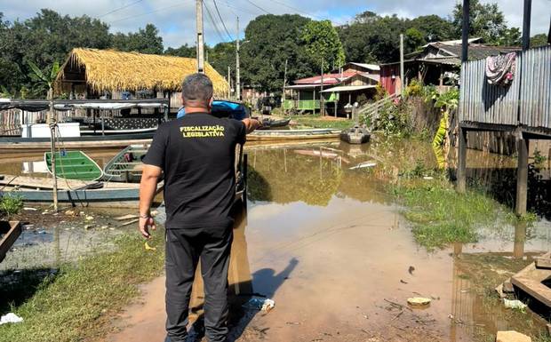 Vereador Sargento de Macedo visita área alagada em Humaitá e cobra ação imediata do poder público