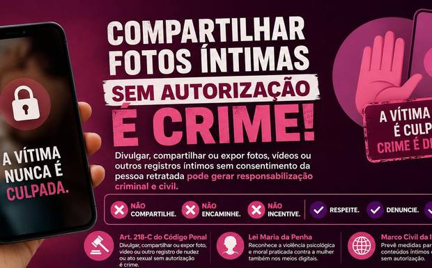 COMPARTILHAR FOTOS ÍNTIMAS SEM AUTORIZAÇÃO É CRIME, ALERTA PROCURADORIA DA MULHER DE CANUTAMA