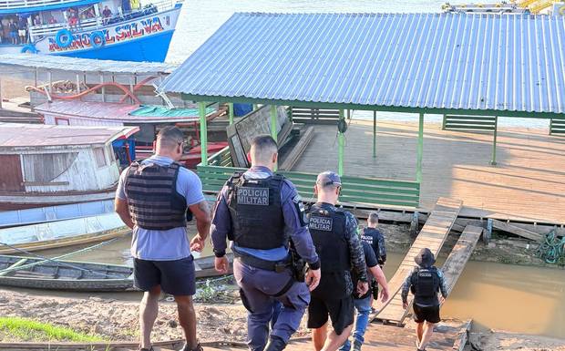 PC, PM e GCM reforçam segurança no porto de Canutama durante chegada de delegação