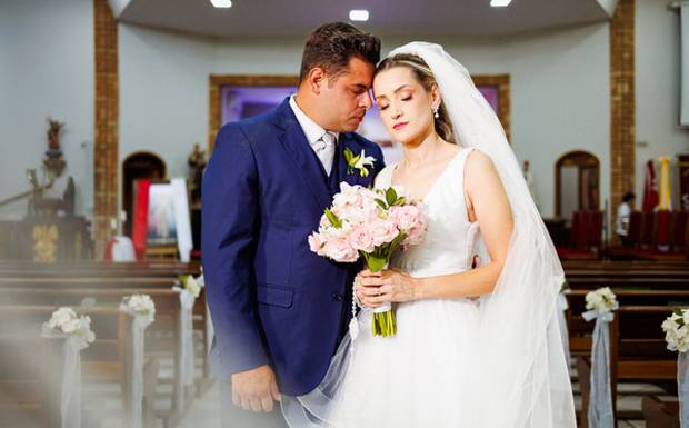 Casamento Tatiane e Alex na Igreja Santo Antônio de Pádua em Mirassol