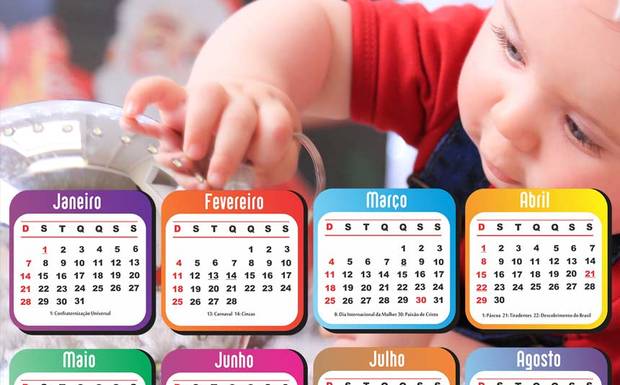 Calendários 2018 Personalizados