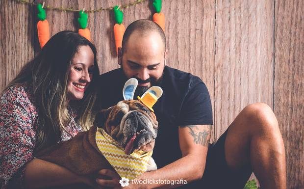 Ensaio de Páscoa do @romeu_thebulldog