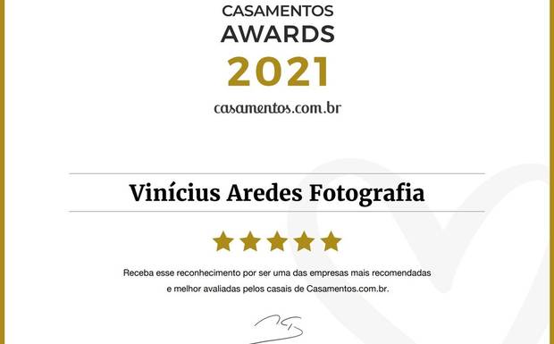 Vinícius Aredes ganha Prêmio destaque como fotógrafo de casamentos em 2021