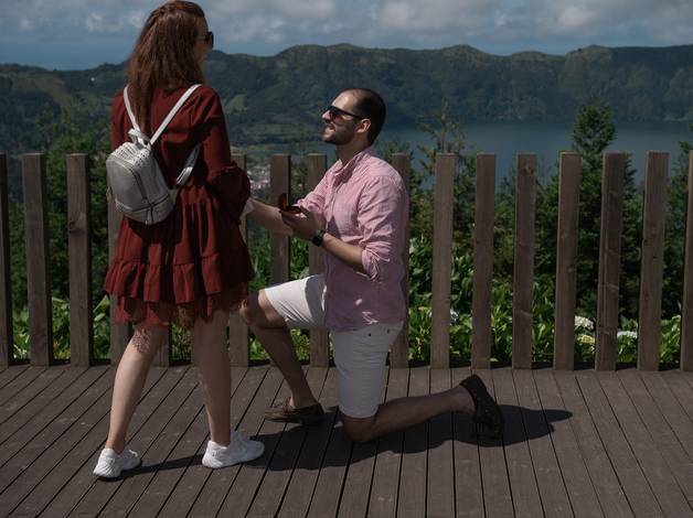 Namorados  de Catarina & Luis.Pedido de casamento em Sao Miguel 