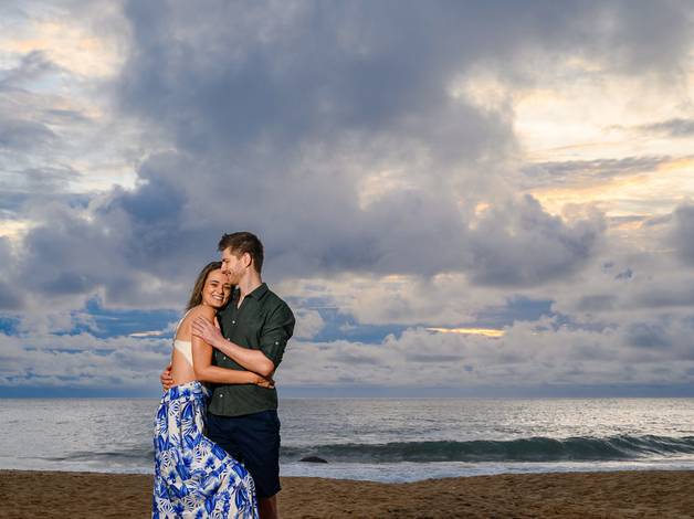 Ensaio Casal - Pré-wedding de Ensaio Romântico ao Amanhecer: Andreia e Philipp em Balneário Camboriú