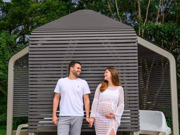 Gestante  de Ensaio Gestante em Porto Belo – Vivapark como cenário para fotos em Santa Catarina