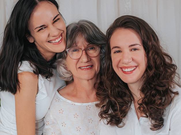 Família de Ensaio Mãe e Filhos - Ângela, Renan, Laís e Carine