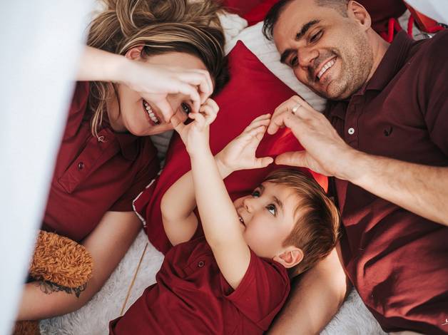 Família de Ensaio de Natal - Benício, Mônica e Anderson