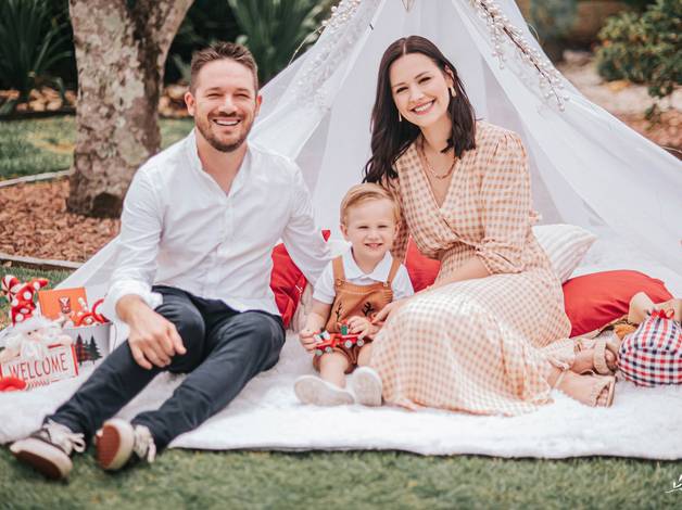 Infantil de Ensaio de Natal - Matteo, Katiana e Fernando