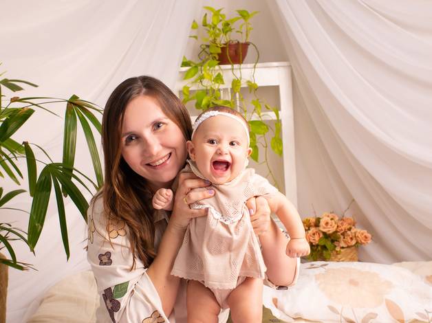 Acompanhamento Mensal de Antonella 6º mês | Laços de Dia das Mães