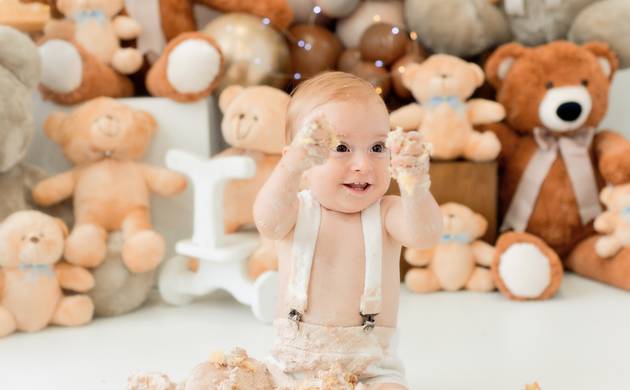 Smash the Cake de Linkinho 1º aninho - Tema: Ursos 